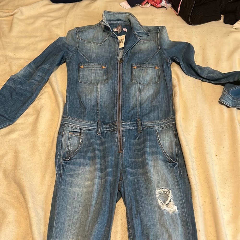 guess denim jumpsuit